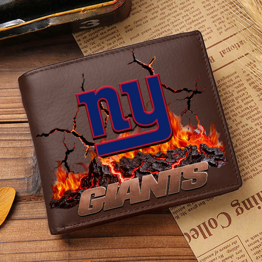 Premium NFL NYG Cracked Fire Leather Wallet V1 NMD TTV