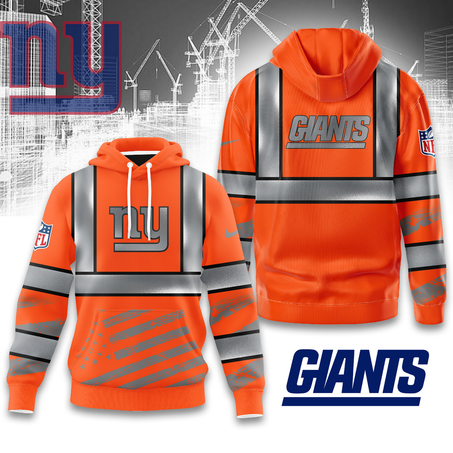 Premium NFL NYG Safety Hi-Vis Hoodie V1 NMD TTV