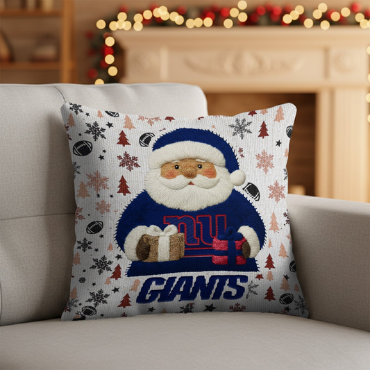 Premium NFL NYG Santa Christmas Pillow V1 NMD TTV