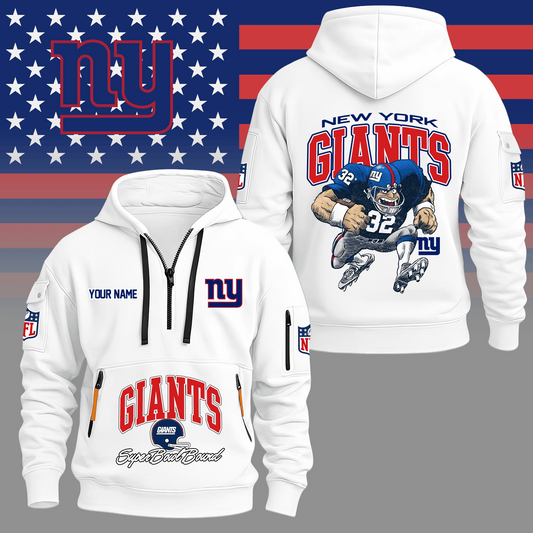 Premium NFL NYG Super Bowl Hoodie Half Zipper V1 NMD TTV