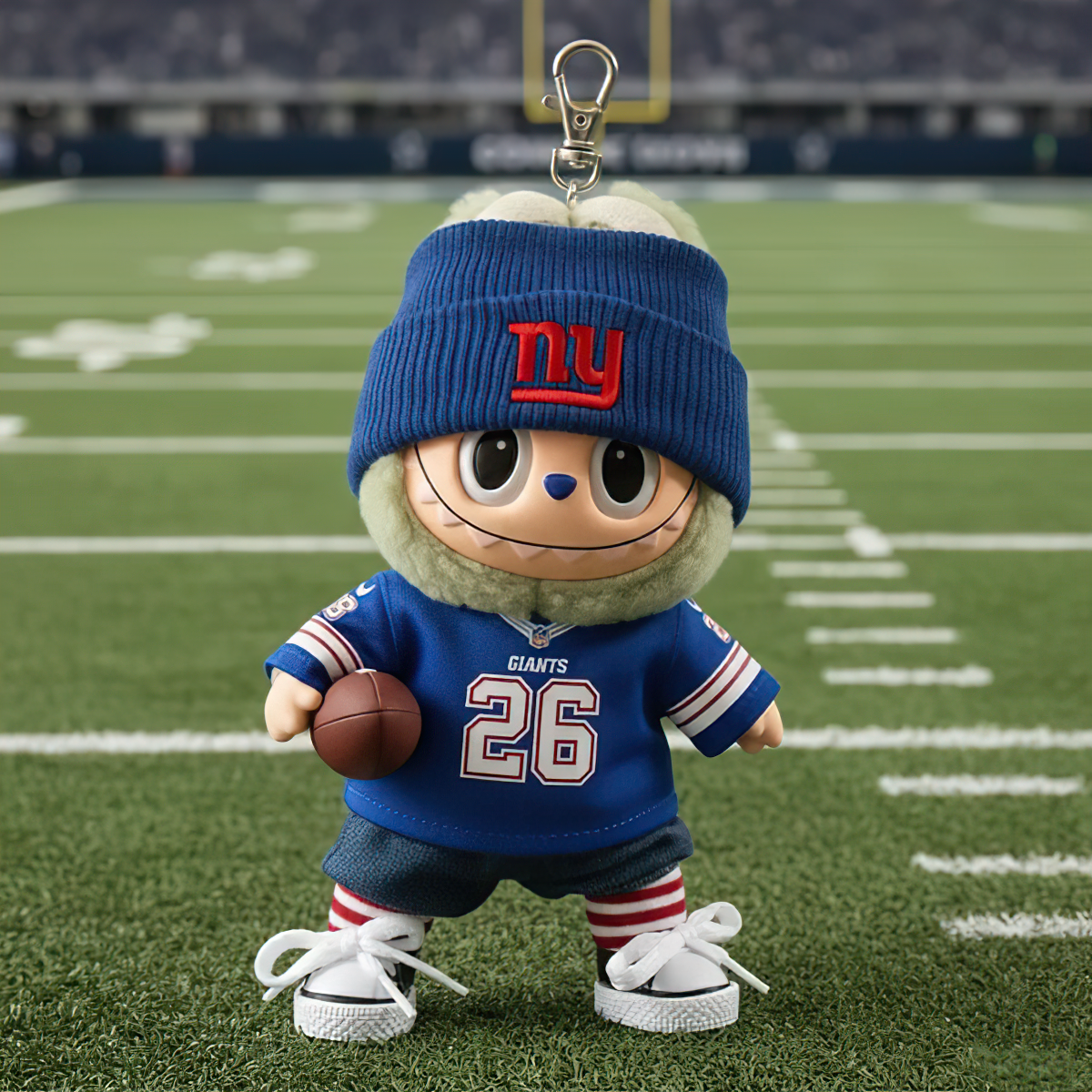 Premium NFL NYG x Labubu Mini Plush Keychain V1 NMD TTV