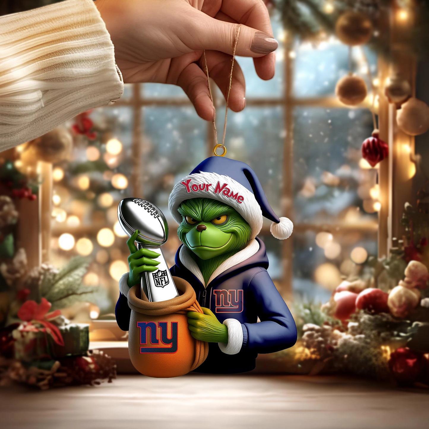 Premium NFL NYG x The Grinch Christmas Ornament V1 NMD TTV