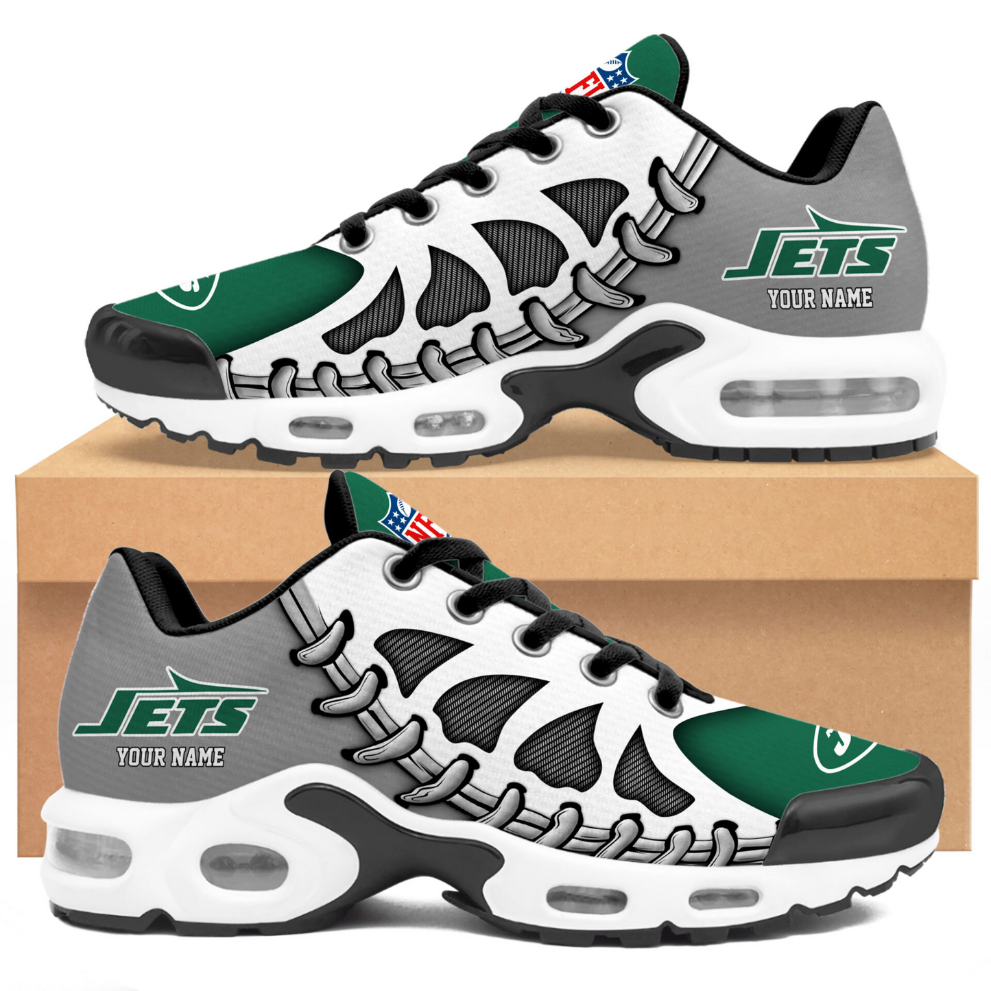 Premium NFL NYJ Spine Rush Air Max Sneaker V4 NMD  TTV