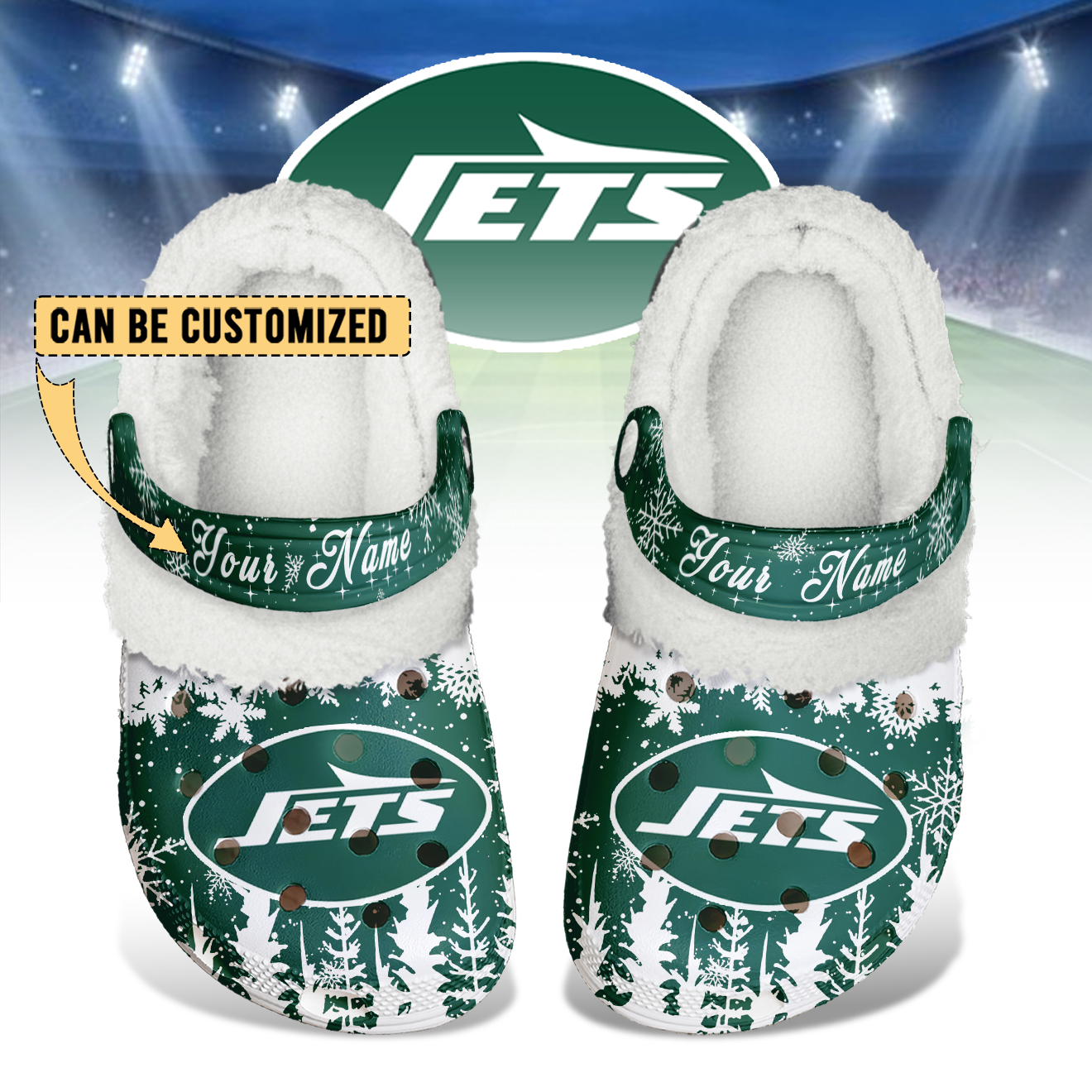 Premium NFL NYJ Winter Fleece Clogs V1 NMD TTV