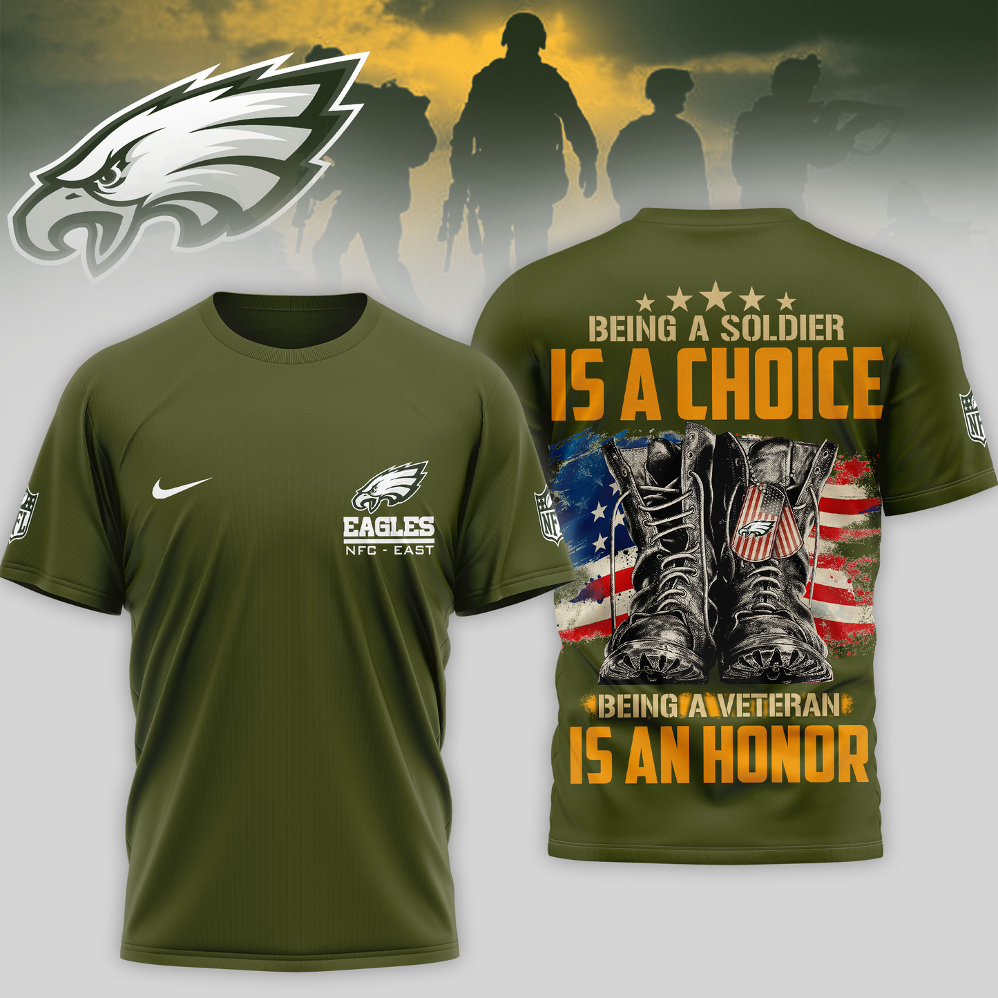 Premium NFL PHI Army Veteran Shirt V1 NMD 221025 TTV