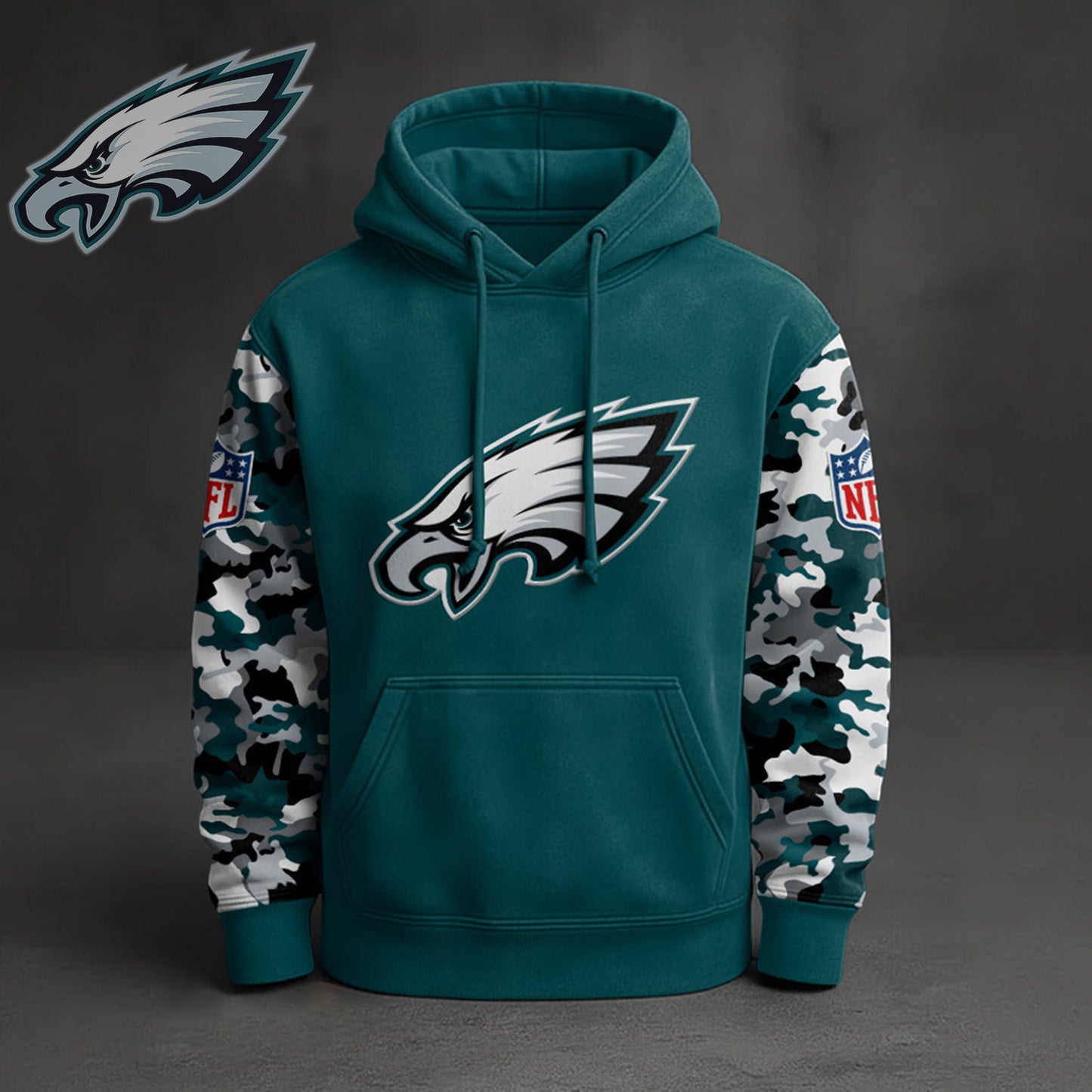 Premium NFL PHI Camo Arm Pullover Hoodie V1 NMD NHM