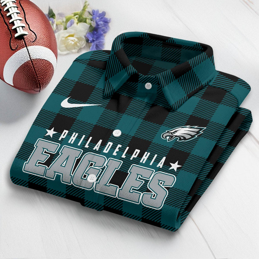 Premium NFL PHI Check Long-sleeve Casual Shirt V1 NMD TTV