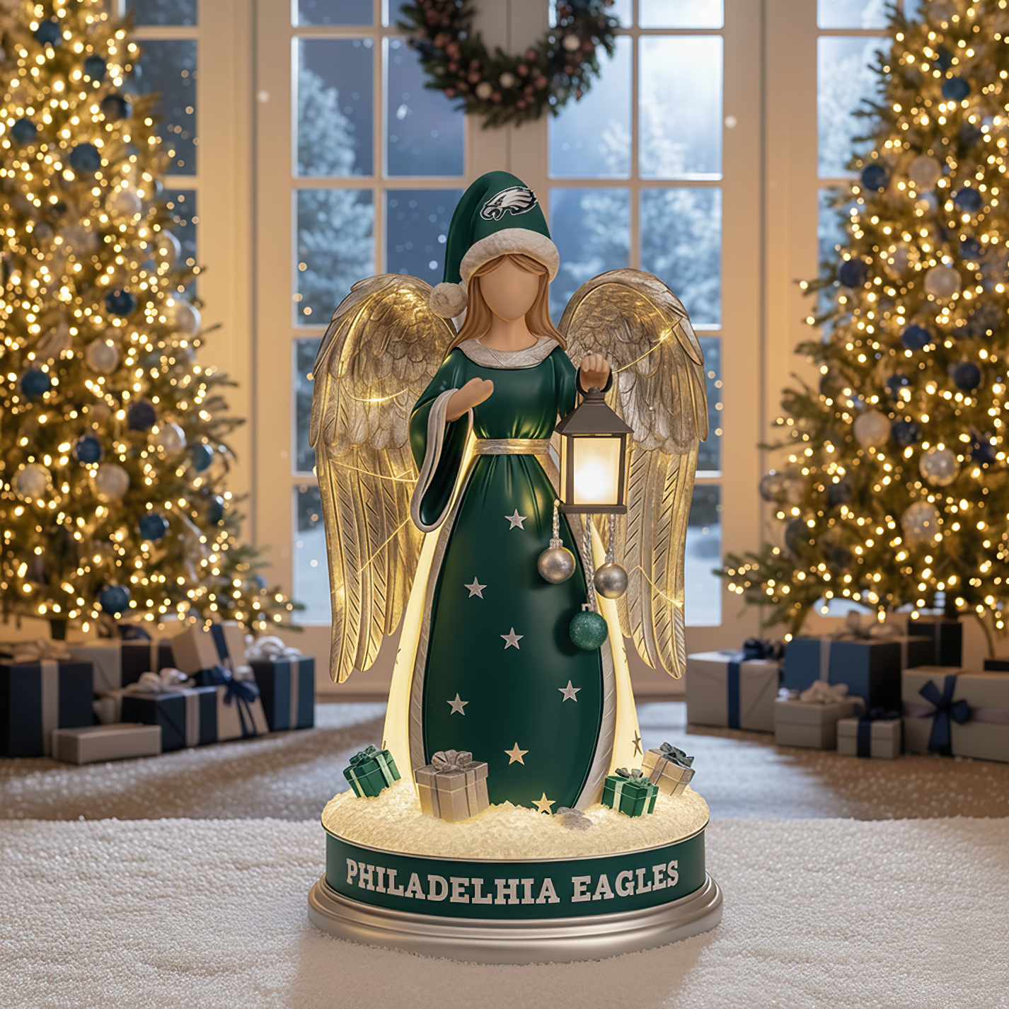 Premium NFL PHI Christmas Angel Statue Led Light V1 NMD TTV