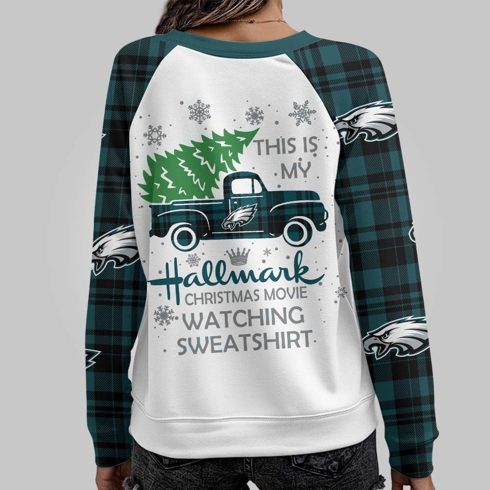 Premium NFL PHI Cozy Round Neck Raglan Sleeve Sweatshirt V1 NMD NHM