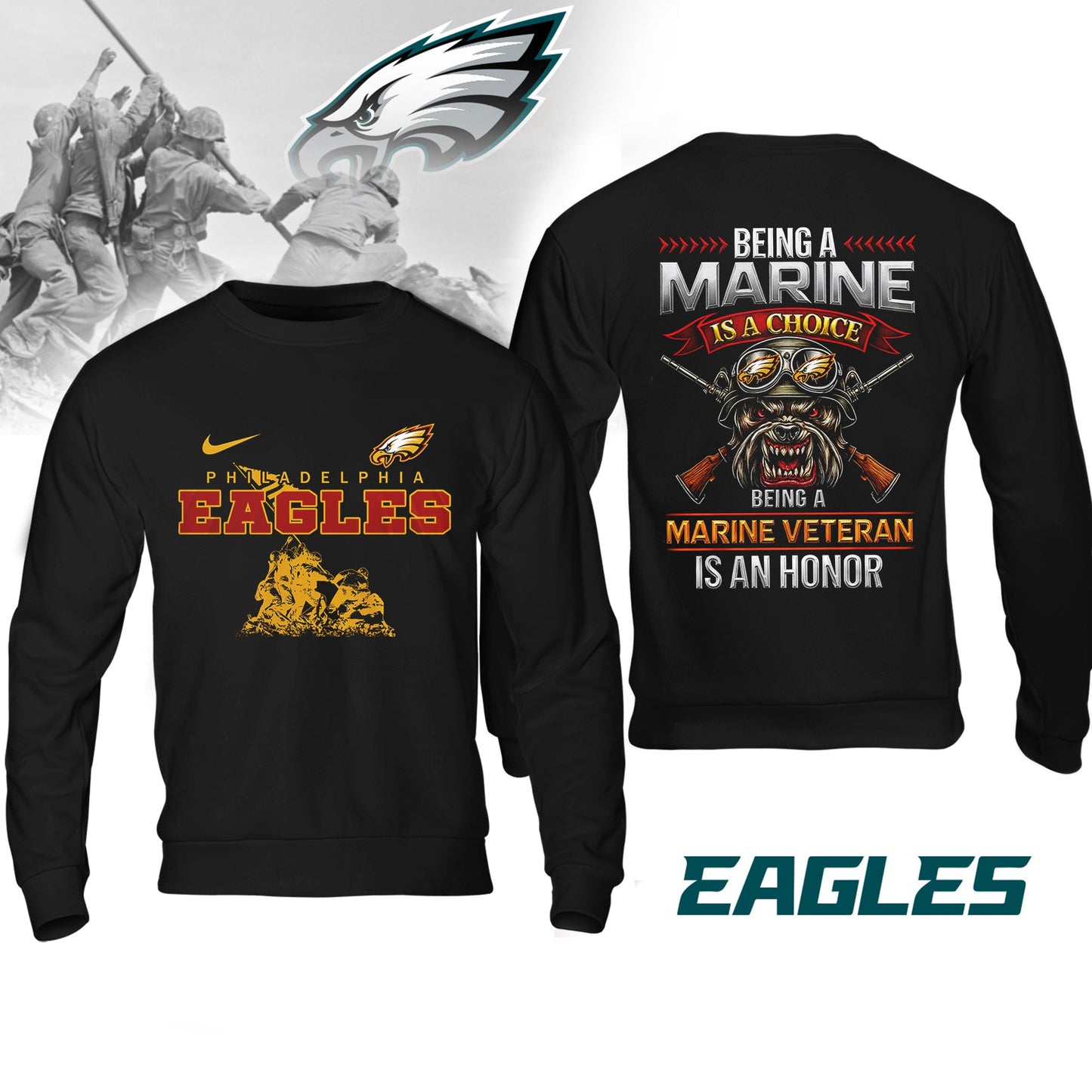 Premium NFL PHI Marine Veteran Shirt V2 NMD NHM