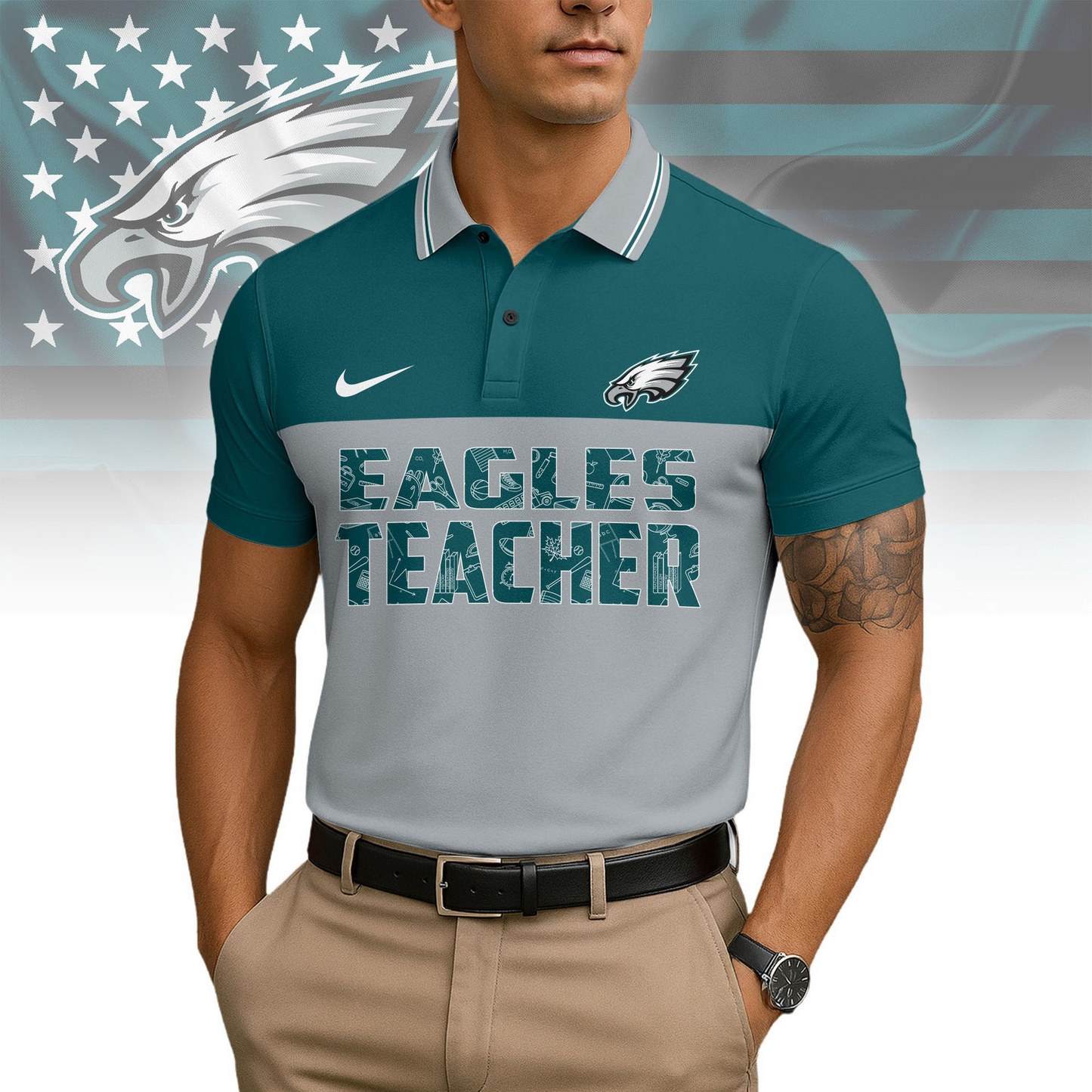 Premium NFL PHI Teacher Appreciation Polo Shirt V15 NMD TTV