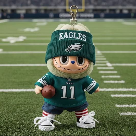 Premium NFL PHI x Labubu Mini Plush Keychain V1 NMD TTV