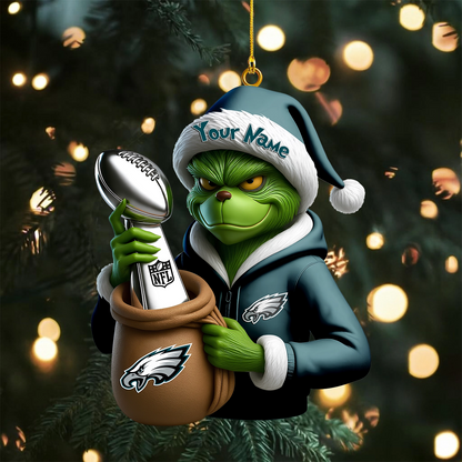 Premium NFL PHI x The Grinch Christmas Ornament V1 NMD TTV