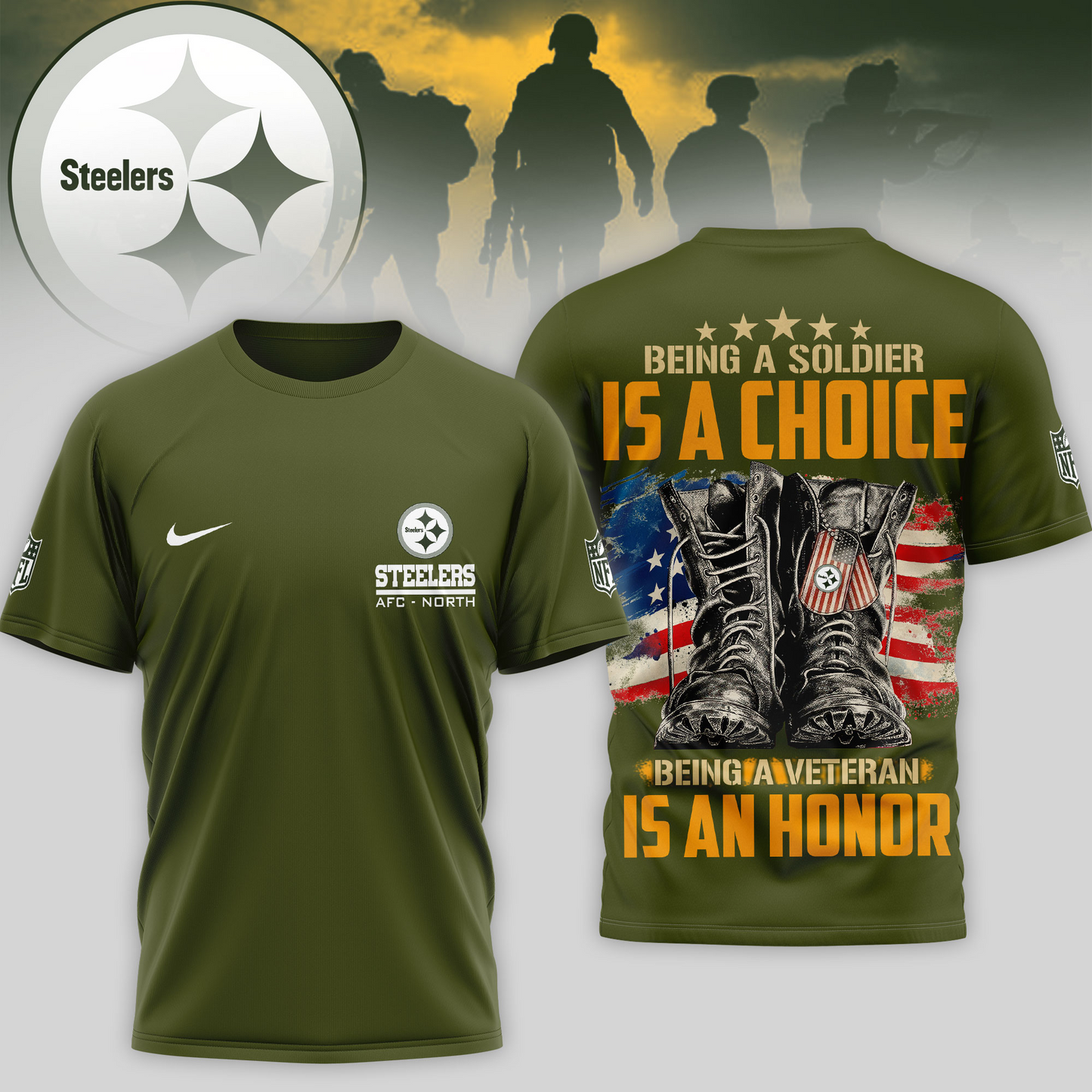 Premium NFL PIT Army Veteran Shirt V1 NMD 221025 TTV