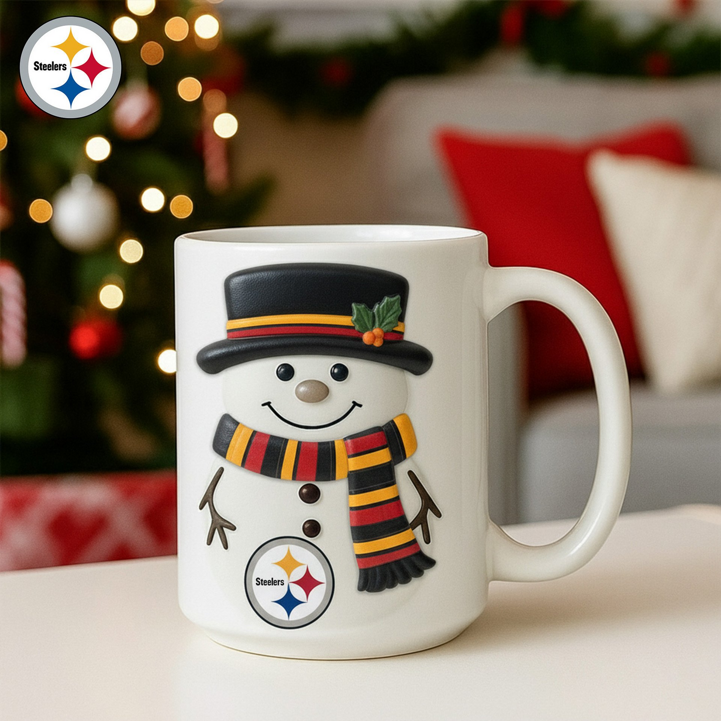 Premium NFL PIT Santa Ceramic Mug V1 NMD TTV