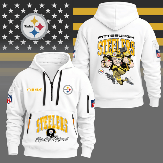 Premium NFL PIT Super Bowl Hoodie Half Zipper V1 NMD TTV