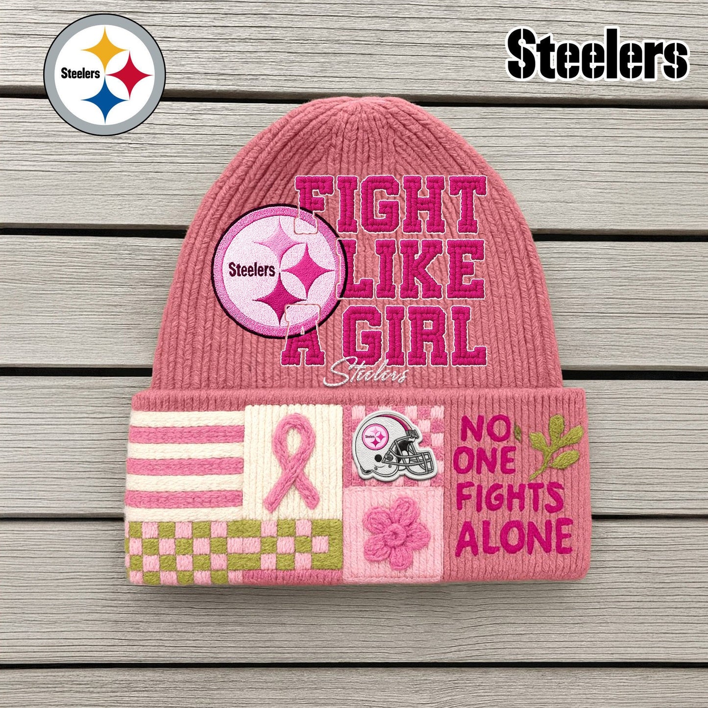 Premium NFL PIT x Fight Like A Girl Beanie Hat NDT NHM