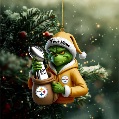Premium NFL PIT x The Grinch Christmas Ornament V1 NMD TTV