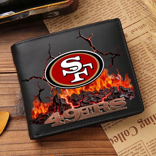 Premium NFL SF Cracked Fire Leather Wallet V1 NMD TTV