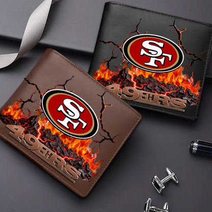 Premium NFL SF Cracked Fire Leather Wallet V1 NMD TTV