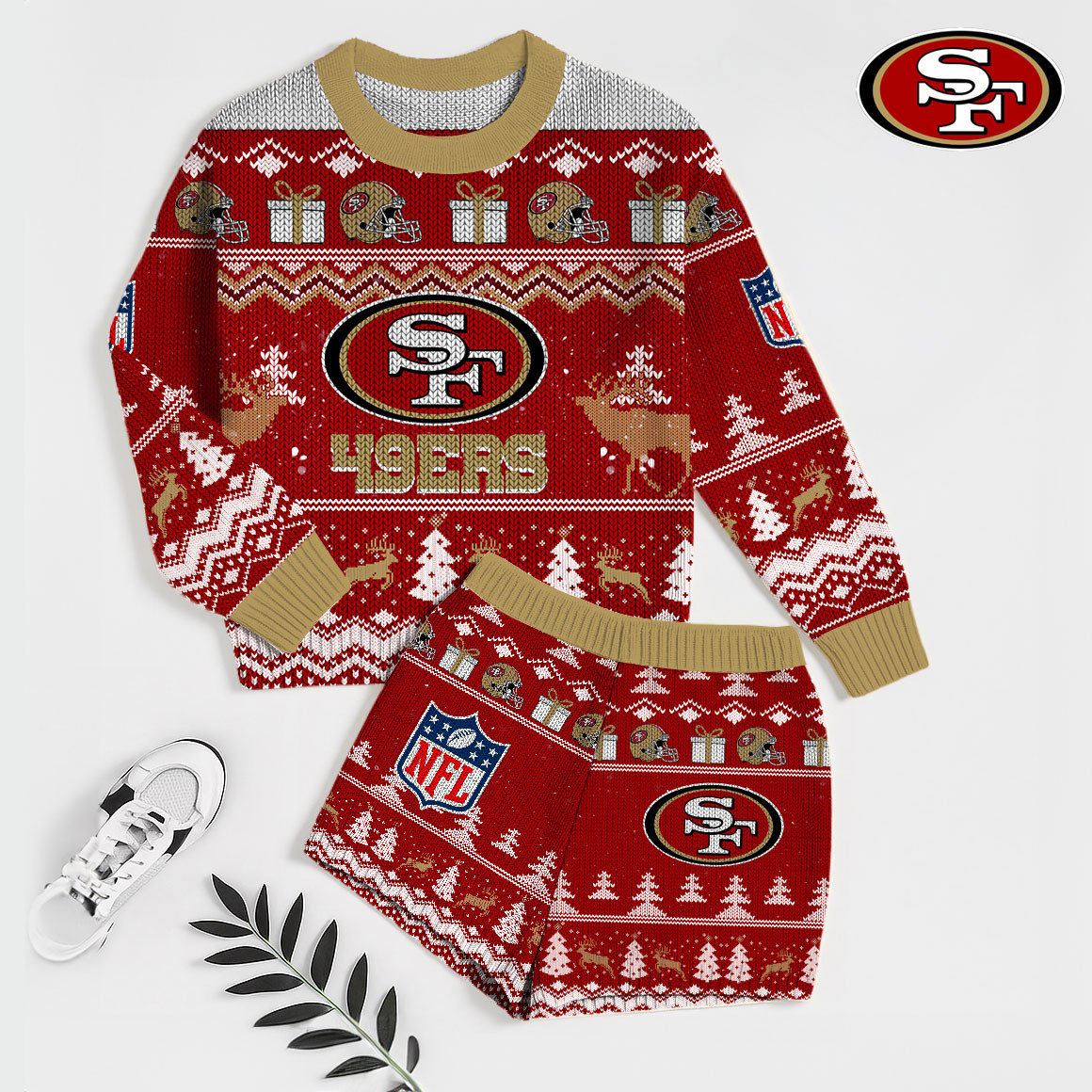 Premium NFL SF Holiday Sweatshirt & Shorts Set V1 NMD TTV