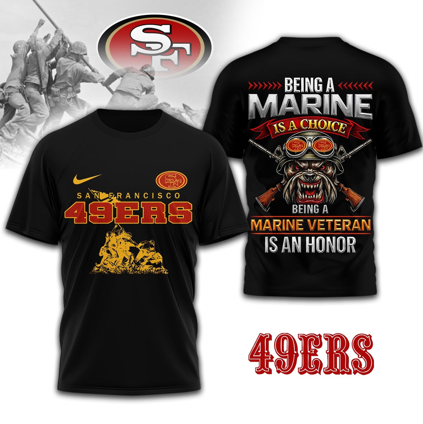 Premium NFL SF Marine Veteran Shirt V2 NMD NHM