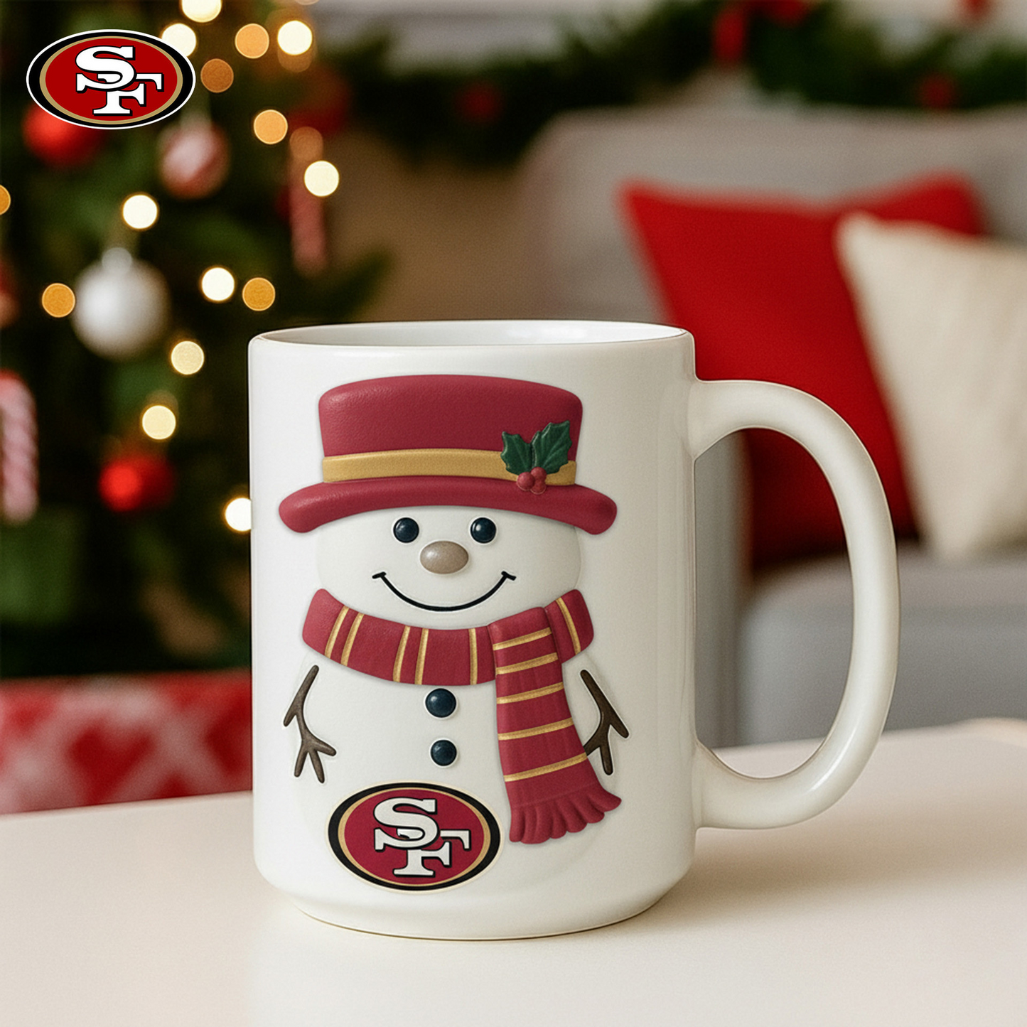 Premium NFL SF Santa Ceramic Mug V1 NMD TTV