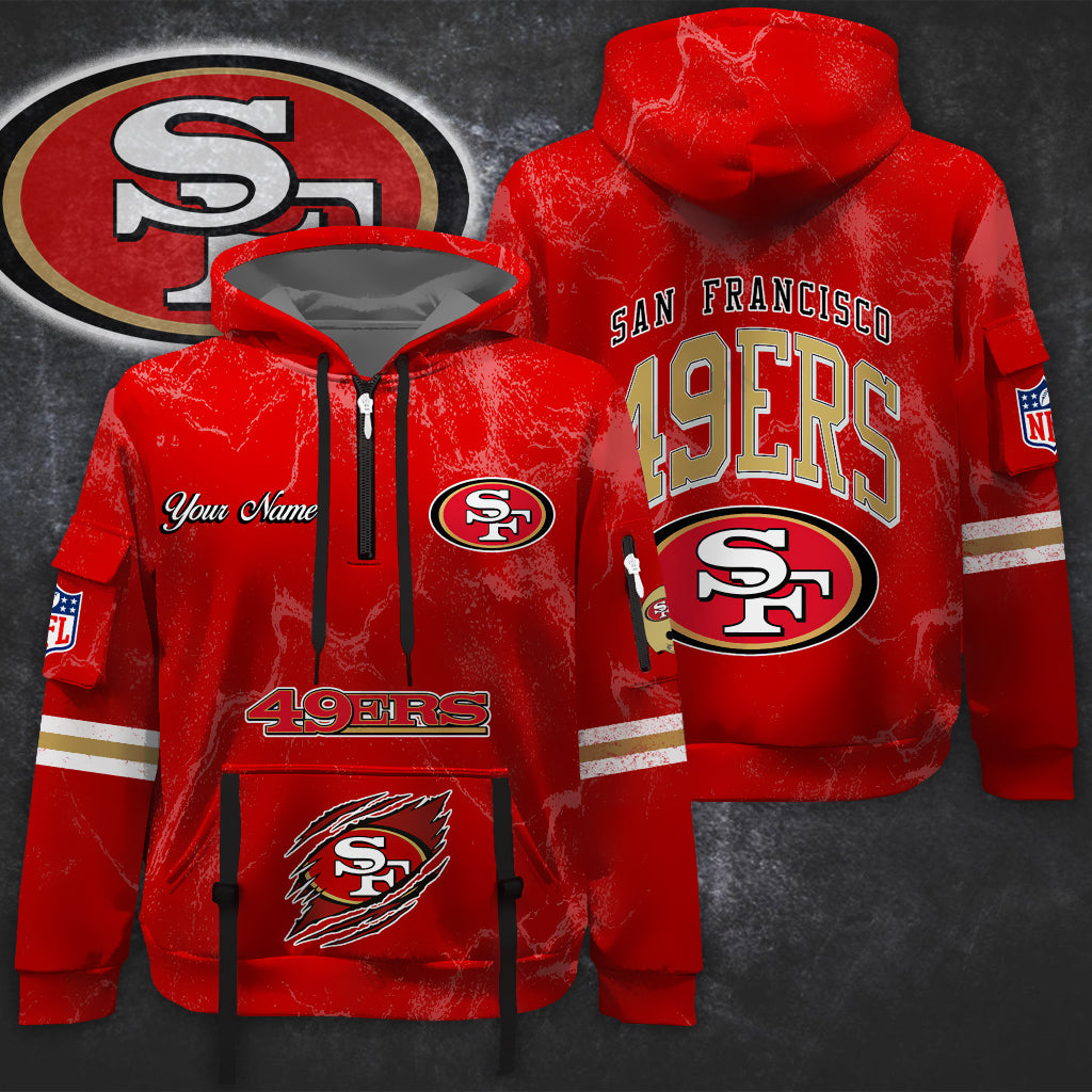 Premium NFL SF Vintage Pattern Quarter Zip Hoodie V1 NMD NHM