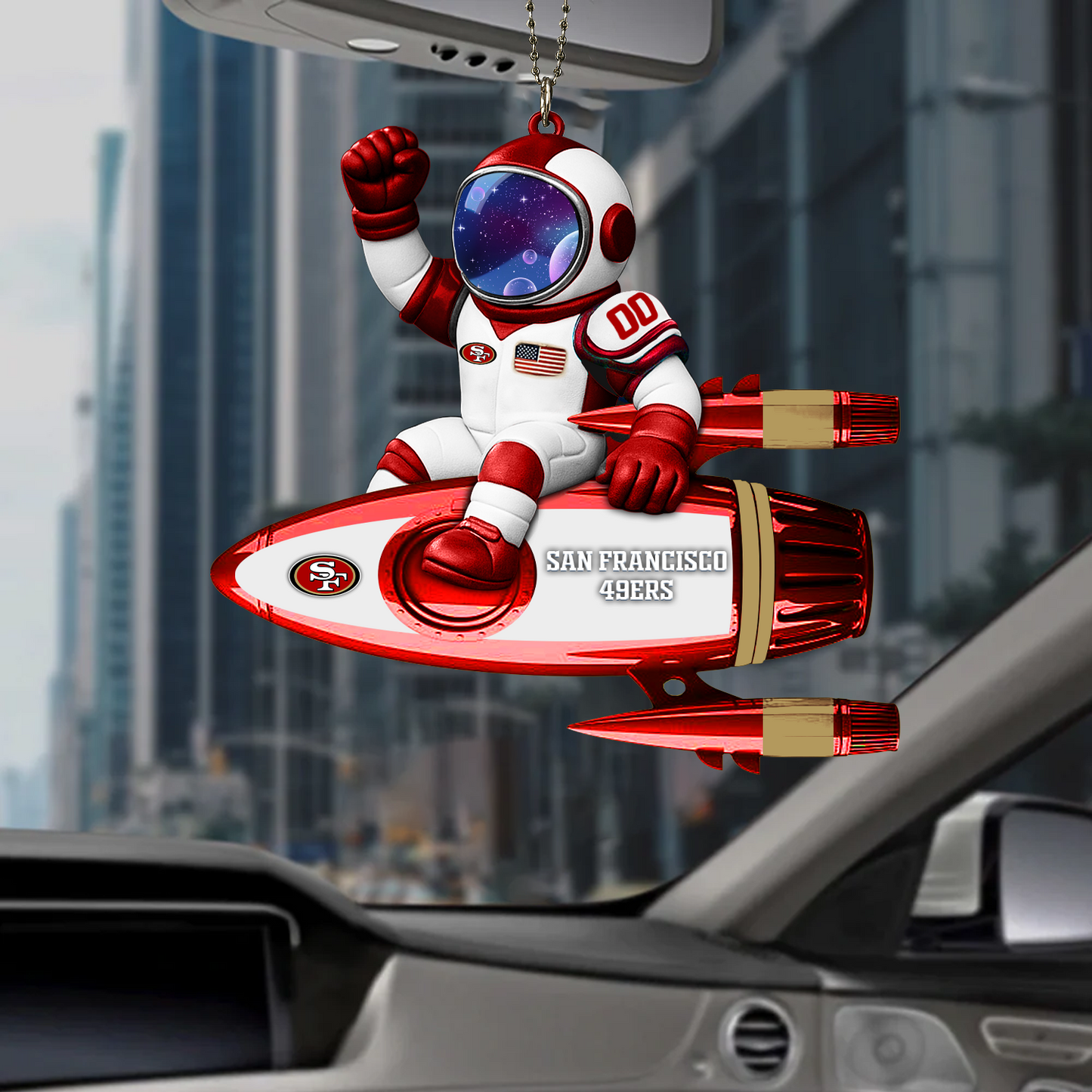 Premium NFL SF x Astronaut Car Ornament NDT TDT