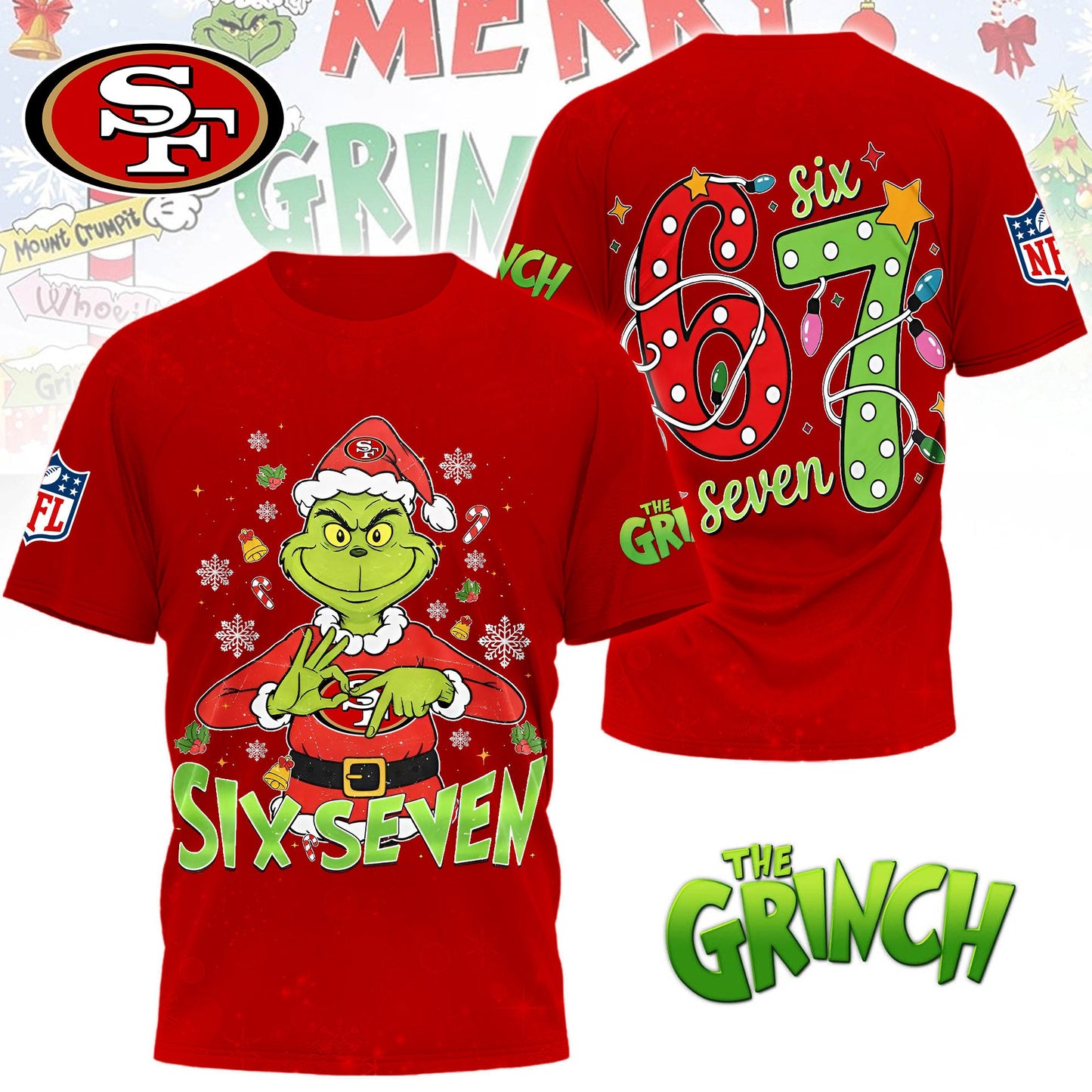 Premium NFL SF x The Grinch Six Seven T-shirt V14 NMD NHM