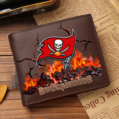 Premium NFL TB Cracked Fire Leather Wallet V1 NMD TTV