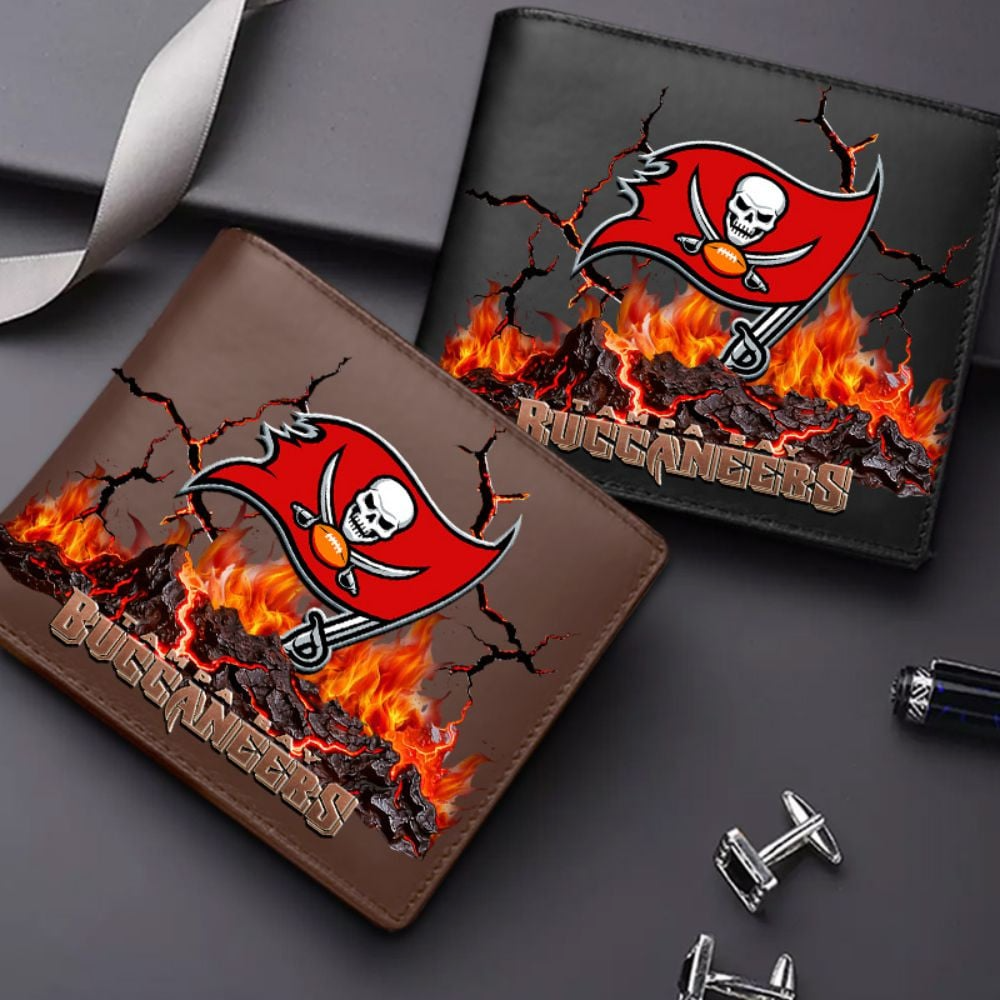Premium NFL TB Cracked Fire Leather Wallet V1 NMD TTV