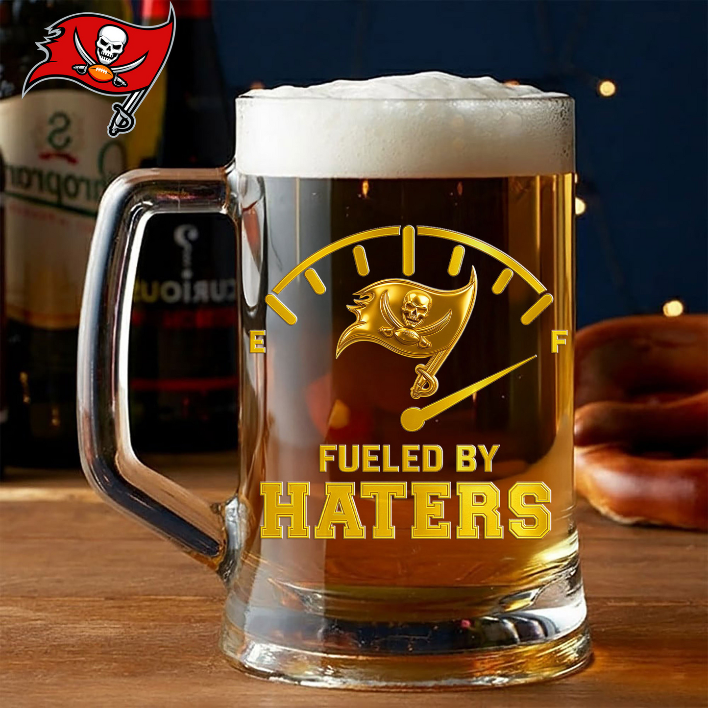 Premium NFL TB Fueled By Haters Beer Glasses V1 NMD 031125 TTV