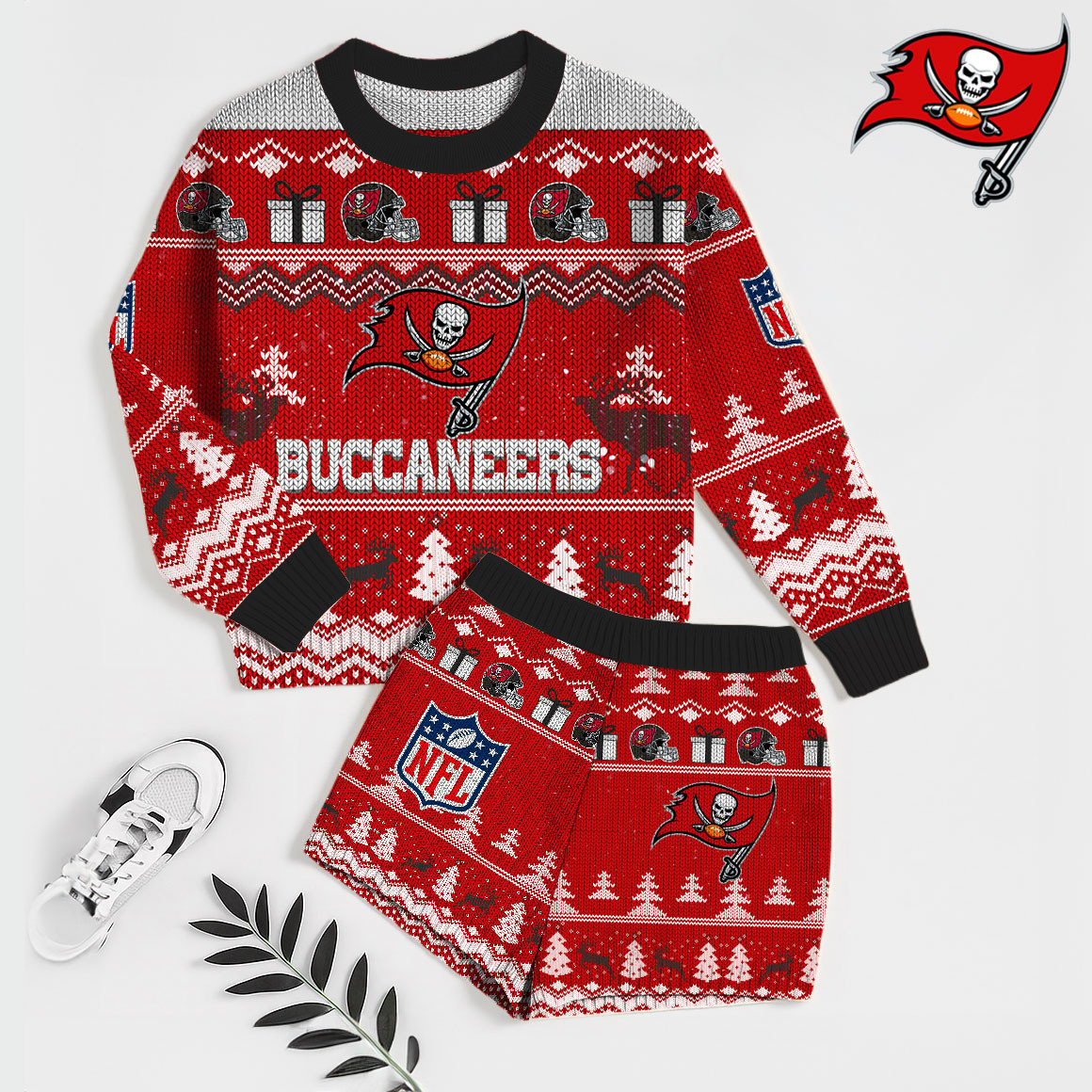 Premium NFL TB Holiday Sweatshirt & Shorts Set V1 NMD TTV