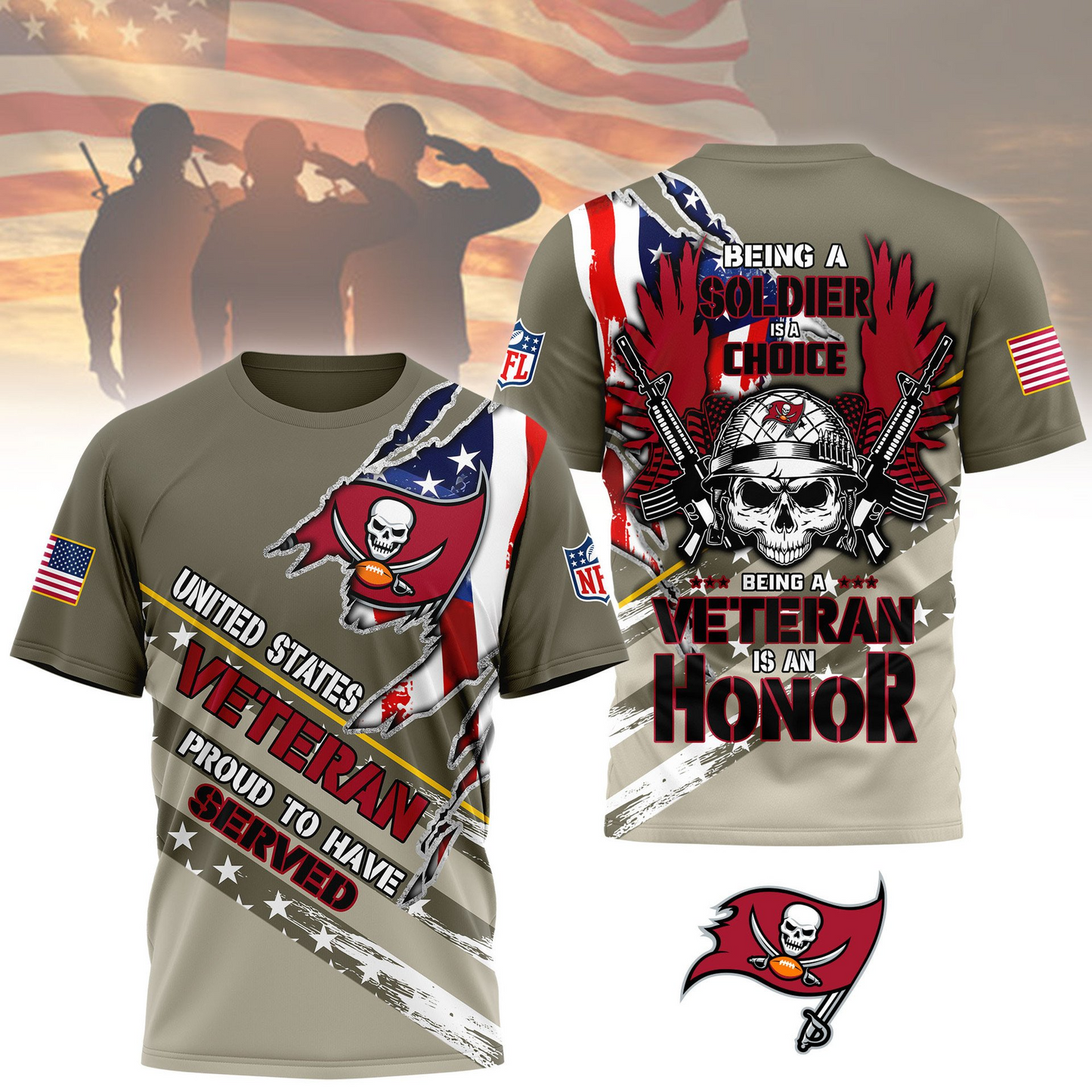 Premium NFL TB Proud U.S. Veteran T-shirt V1 NMD TTV