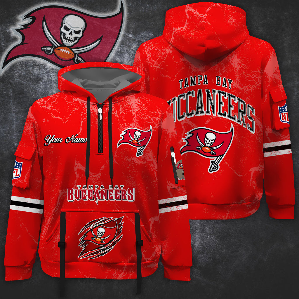 Premium NFL TB Vintage Pattern Quarter Zip Hoodie V1 NMD NHM