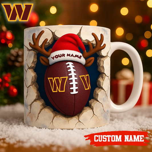 Premium NFL WAS Christmas Football Ceramic Mug V2 NMD TTV