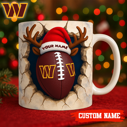 Premium NFL WAS Christmas Football Ceramic Mug V2 NMD TTV