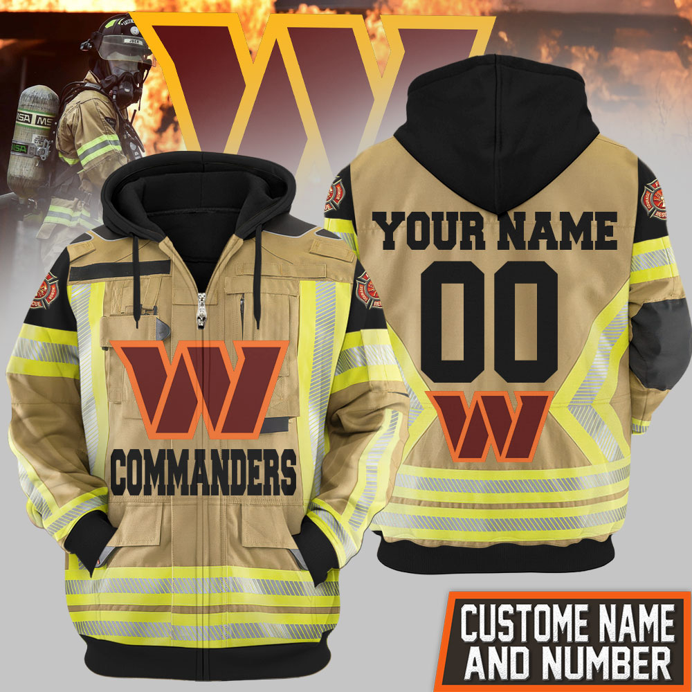 Premium NFL WAS Firefighter Zip Hoodie V1 NMD TTV