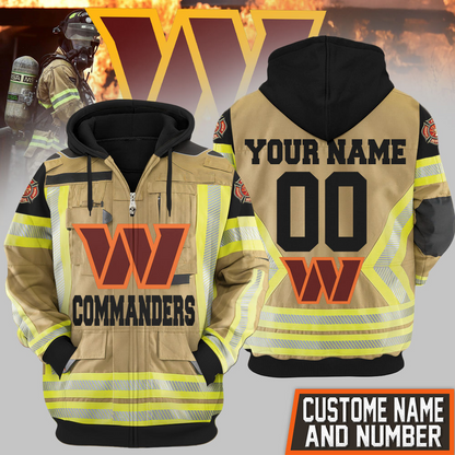 Premium NFL WAS Firefighter Zip Hoodie V1 NMD TTV