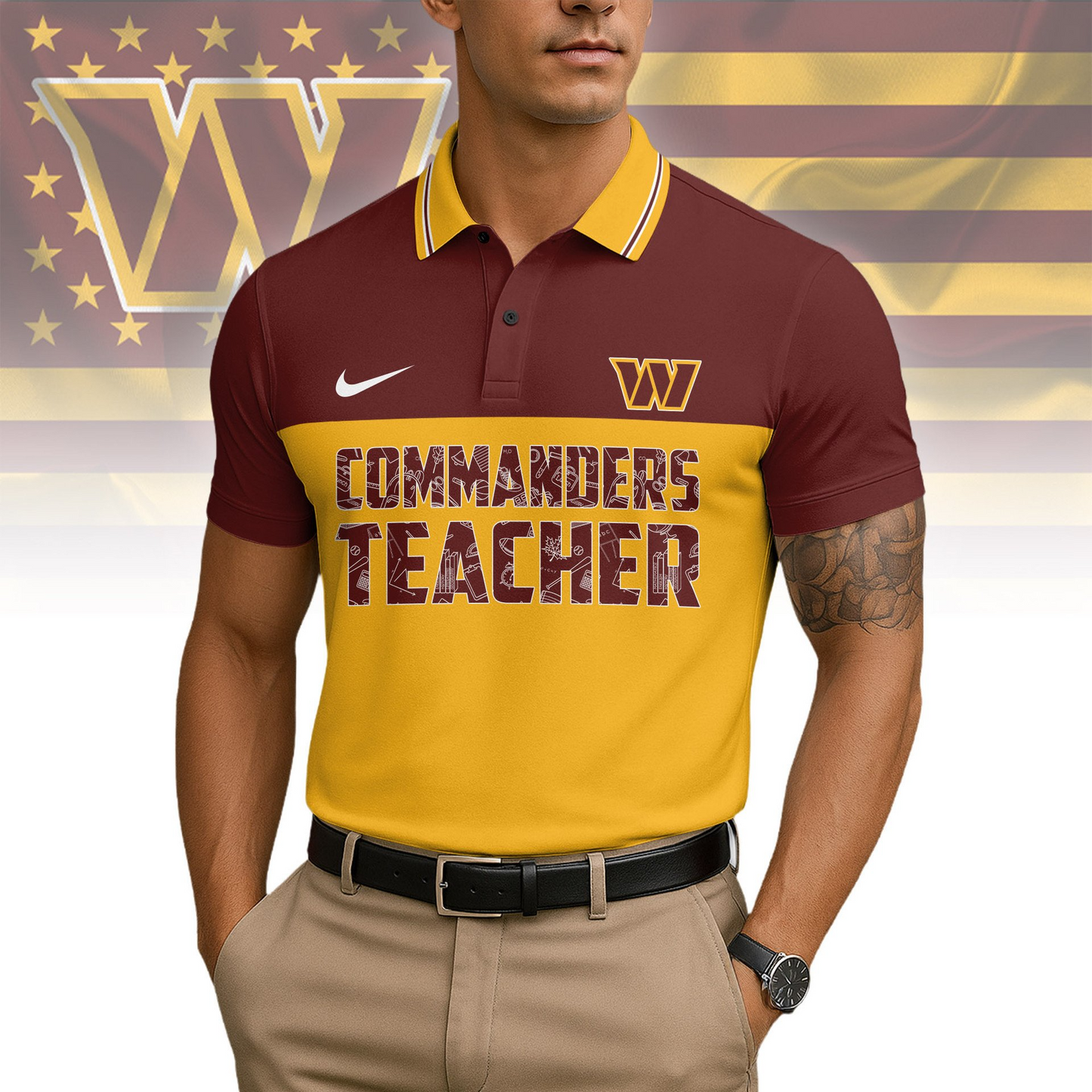 Premium NFL WAS Teacher Appreciation Polo Shirt V15 NMD TTV