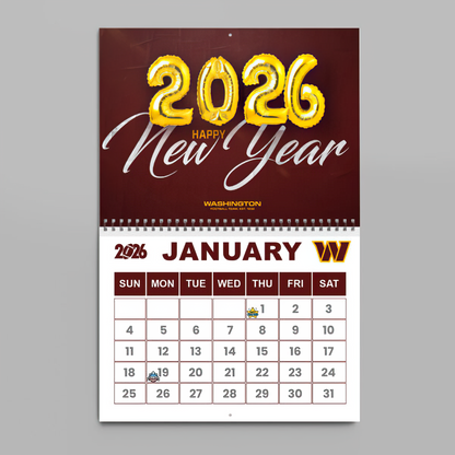 Premium NFL WAS Wall Calendar 2026 V1 NMD TTV