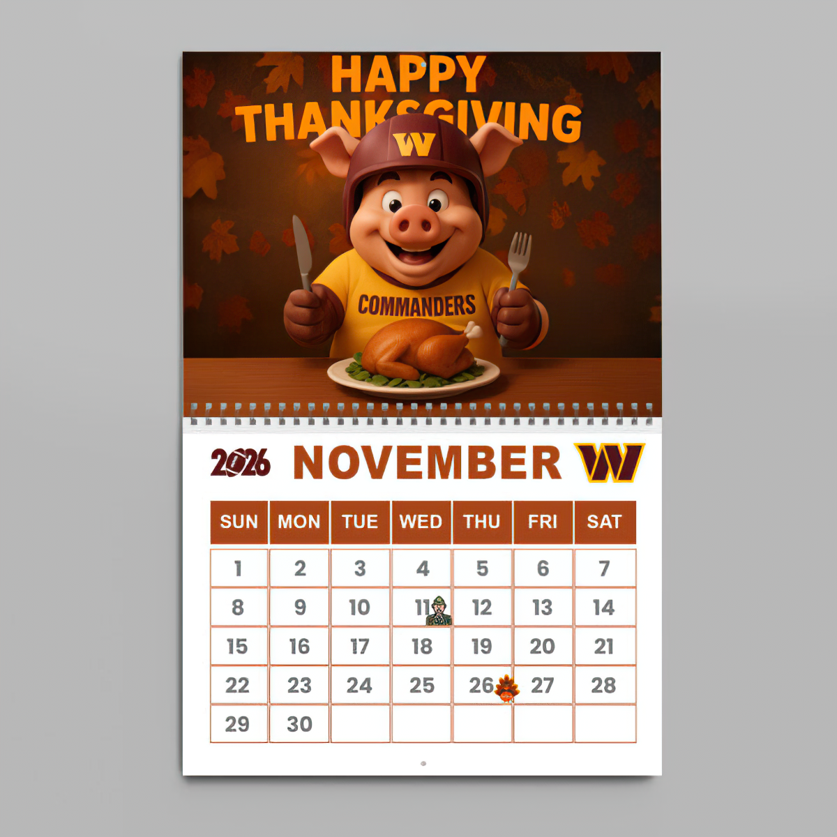 Premium NFL WAS Wall Calendar 2026 V1 NMD TTV