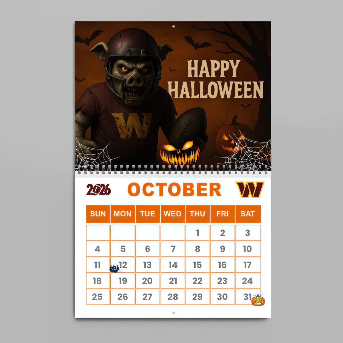 Premium NFL WAS Wall Calendar 2026 V1 NMD TTV