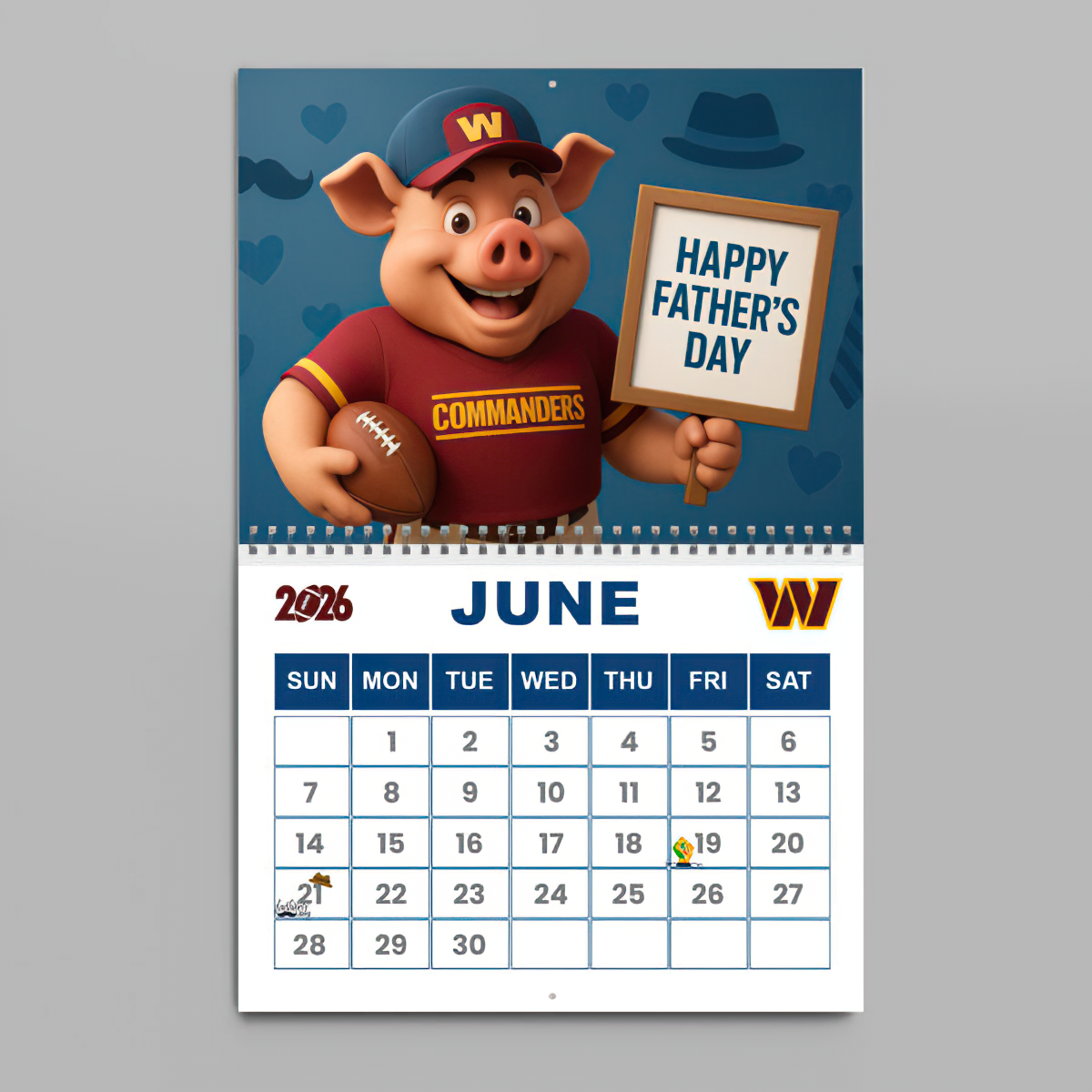 Premium NFL WAS Wall Calendar 2026 V1 NMD TTV