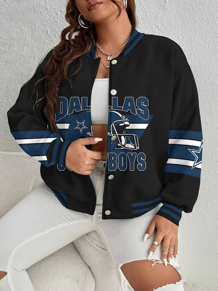 PREMIUM NFL X DAL Women's Long Pass Full- Snap Casual Jacket NDT TDT