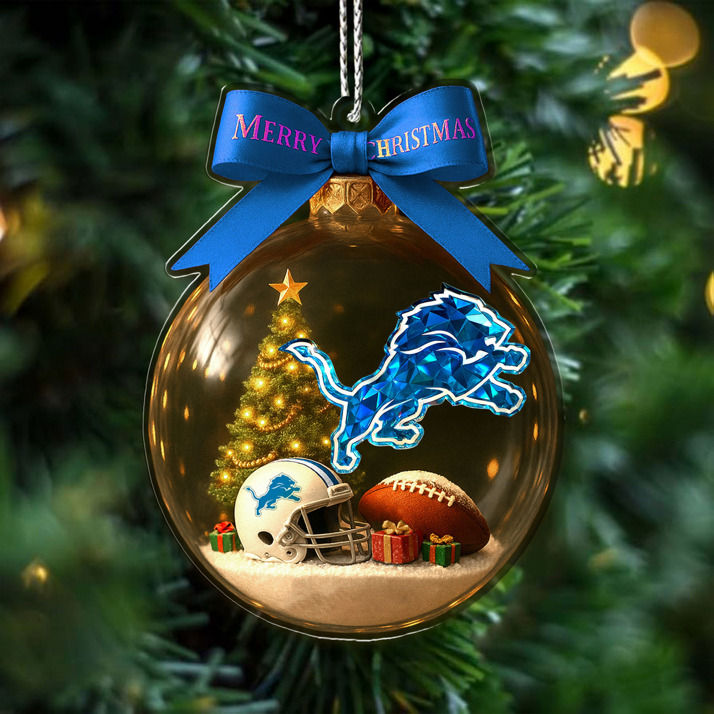 Premium NFL X DET Christmas Ornaments NDT TDT