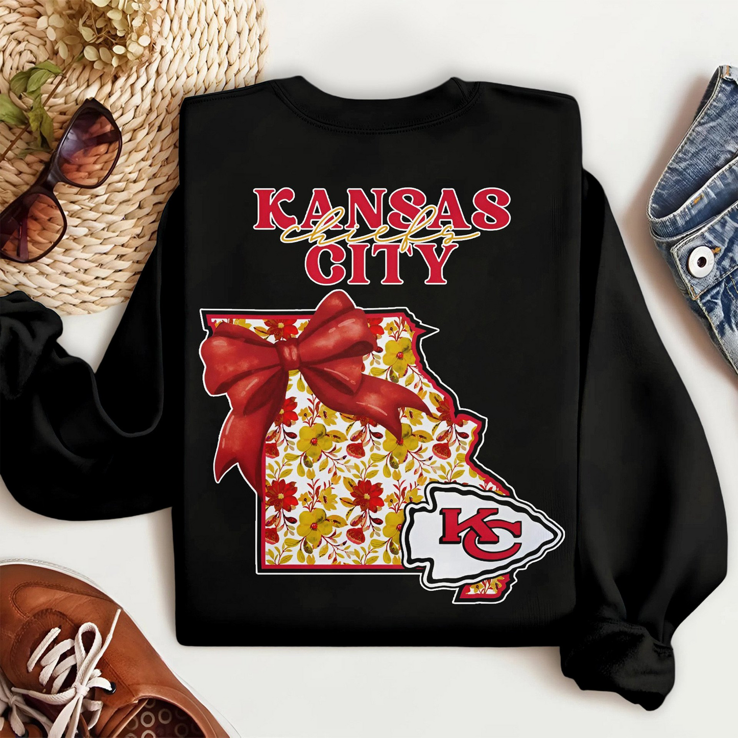 Premium NFL x KC Cozy State Bow Sweatshirt TUANND TANTD