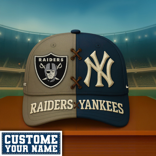 Premium NFL x MLB LV & NYY Crossover Custom Cap V1 NMD TTV