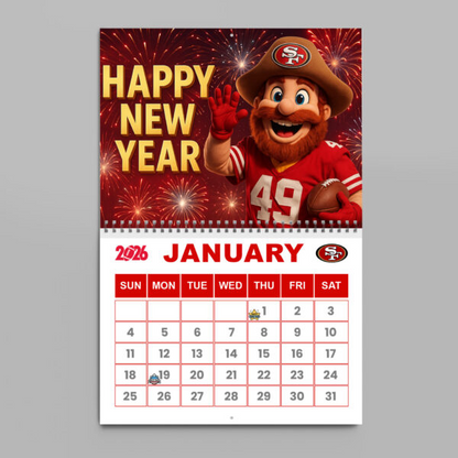 Premium NFL X SF  2026 Wall Calendar NDT NHM
